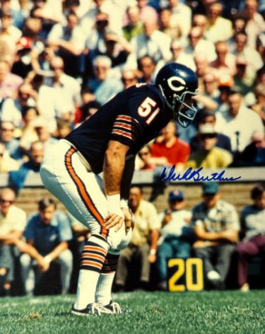 Dick Butkus signed Chicago Bears 8x10 Photo minor dings- NFL Alumni, Inc. LOA (HOF)
