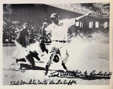 Ted "Double Duty" Radcliffe signed Homestead Grays Vintage B&W 8x10 Photo minor dings- COA/CSA Show Ticket/Photo