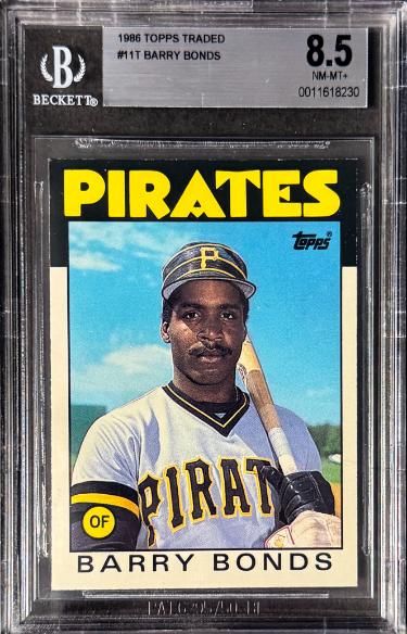 Barry Bonds 1986 Topps Traded Rookie Card #11T- Beckett/BGS Graded 8.5 NM-MT+ (Pittsburgh Pirates)