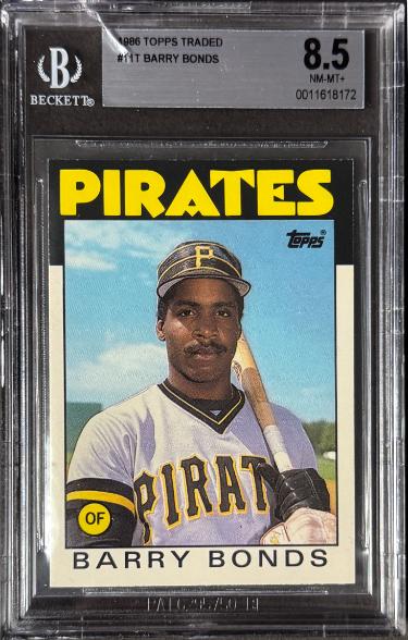 Barry Bonds 1986 Topps Traded Rookie Card #11T- Beckett/BGS Graded 8.5 NM-MT+ (Pittsburgh Pirates)