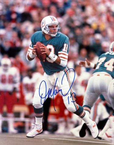 Dan Marino signed Miami Dolphins 8x10 Photo #13 minor dings- NFL Alumni, Inc. LOA (HOF)