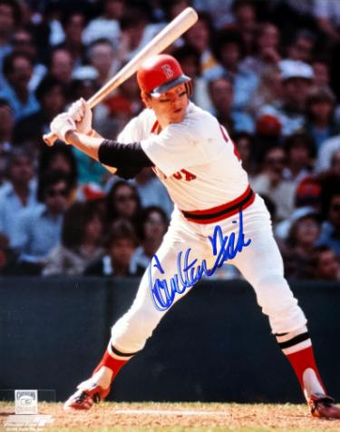 Carlton Fisk signed Boston White  Sox MLB Licensed 8x10 Photo minor dings- Tuff Stuff COA/Show Ticket (HOF)