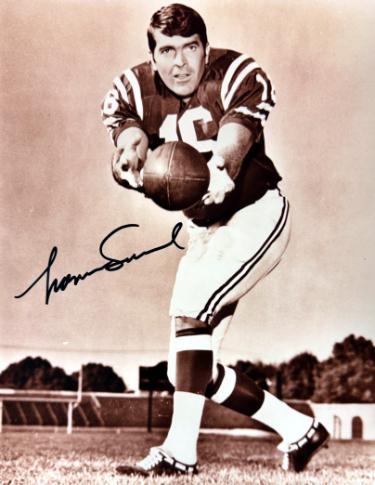 Norm Snead signed Philadelphia Eagles Sepia Tone 8x10 Photo minor bends- Tuff Stuff COA/Show Ticket