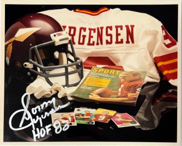 Sonny Jurgensen signed Washington Football Collage 8x10 Photo minor dings HOF 83- Tuff Stuff LOA/Show Ticket