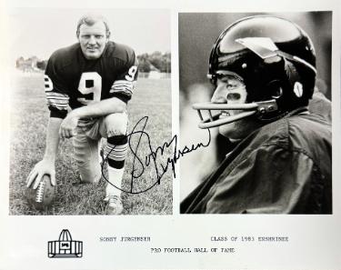 Sonny Jurgensen signed Class of 1983 Enshrinee Pro Football Hall of Fame Licensed 8x10 Photo imperfect- COA