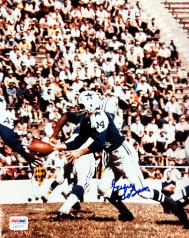 Eddie LeBaron signed Dallas Cowboys 8x10 Photo minor dings- PSA Sticker/Show Ticket