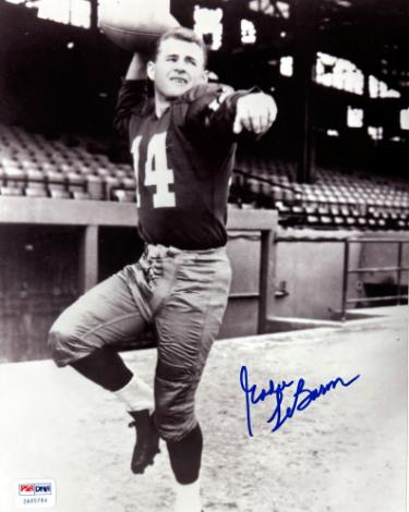 Eddie LeBaron signed Dallas Cowboys 8x10 Photo minor dings- PSA/CSA Show Ticket (Dallas 1st QB)