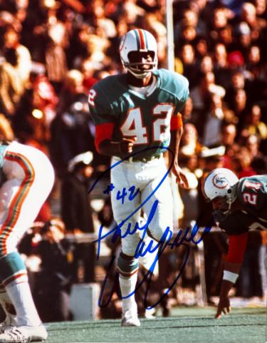 Paul Warfield signed Miami Dolphins NFL Licensed 8x10 Photo #42 minor dings- COA (HOF)