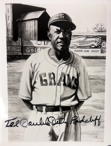 Ted "Double Duty" Radcliffe signed Homestead Grays Vintage B&W 8x10 Photo imperfect- COA