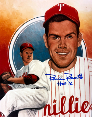 Robin Roberts signed Philadelphia Phillies MLB Licensed 8x10 Photo HOF 76- Collector's Showcase COA/Show Ticket/Photo