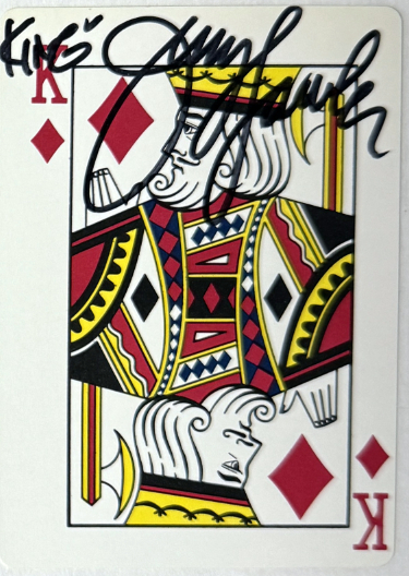 Jerry The King Lawler King of Diamonds On Playing Card Auto- COA (WWF/WWE)