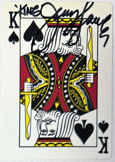 Jerry The King Lawler King of Spades On Playing Card Auto- COA (WWF/WWE)