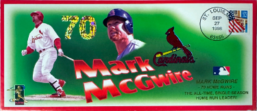 Mark McGwire 1998 70 Home Runs Commemorative Stamped Envelope Dated 9/27/98