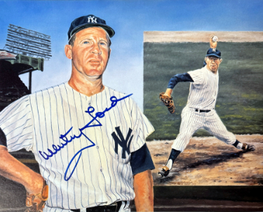 Whitey Ford signed New York Yankees 8x10 Photo minor dings- COA/Ticket (HOF)