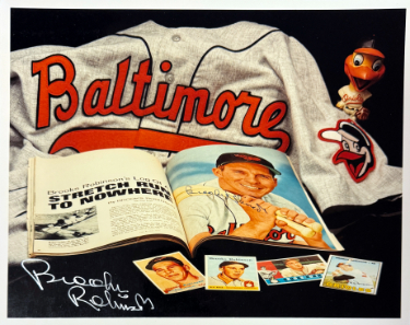 Brooks Robinson signed Baltimore Orioles 8x10 Photo minor dings- Collector's Showcase COA/Show Ticket/Photo (HOF)