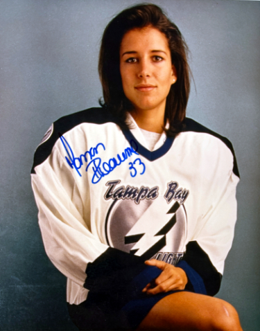 Manon Rheaume signed Tampa Bay Lightning 8x10 Photo imperfect- COA (First Lady of Hockey)