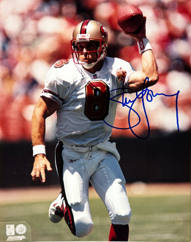 Steve Young signed San Francisco 49ers NFL Licensed 8x10 Photo minor dings- A.A.U Certified (Authentics Autographs Unlimited) (H