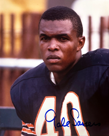 Gale Sayers signed Chicago Bears 8x10 Photo minor dings- NFL Alumni LOA (HOF/ROY)