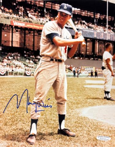 Maury Wills signed Los Angeles Dodgers MLB Licensed 8x10 Photo minor dings- Sports World Collectibles #A28331