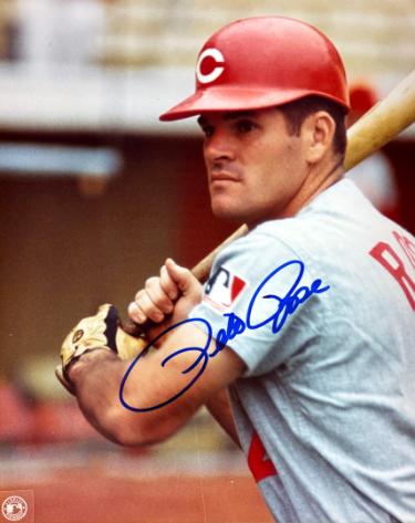 Pete Rose signed Cincinnati Reds MLB Licensed 8x10 Photo minor dings- COA/Show Ticket (HIT KING/4256)