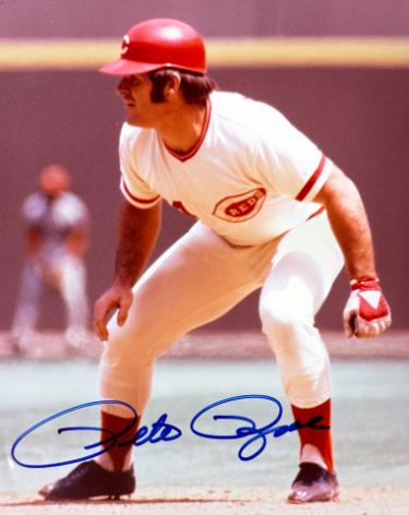 Pete Rose signed Cincinnati Reds MLB Licensed 8x10 Photo minor dings- COA (HIT KING/4256)