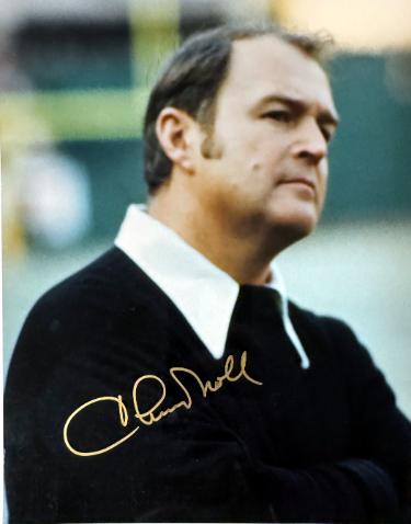Chuck Noll signed Pittsburgh Steelers 8x10 Photo minor dings- Tuff Stuff, Show Promoter LOA (HOF)