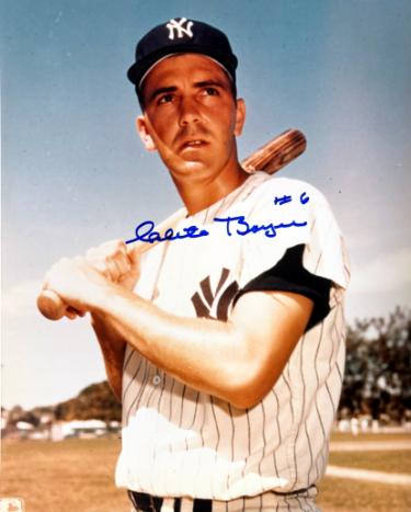Clete Boyer signed New York Yankees MLB Licensed 8x10 Photo #6 minor dings- COA