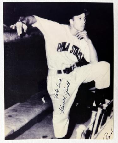 Harold Gould signed Philadelphia Stars Negro League 8x10 Photo Lots Luck minor dings- Collector's Showcase COA/Show Ticket/Photo