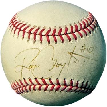Royce Clayton signed Rawlings Official Major League Baseball #10 imperfect- COA (Giants/Cardinals)