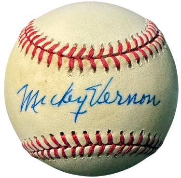 Mickey Vernon signed Official ROAL Rawlings American League Baseball imperfect- COA (Senators/Cleveland/Braves)