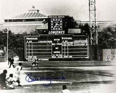 Bill Mazeroski signed Pittsburgh Pirates 8x10 Photo minor dings- COA/Show Ticket (HOF)