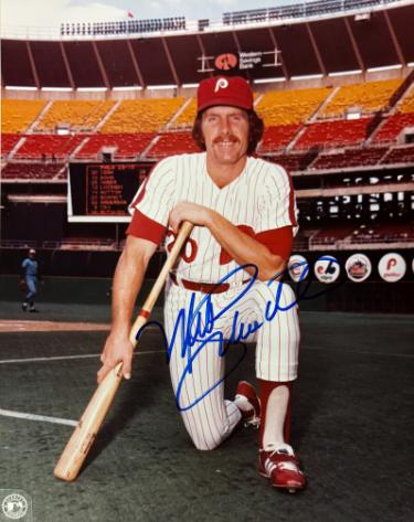 Mike Schmidt signed Philadelphia Phillies MLB Licensed 8x10 Photo minor dings- Tuff Stuff COA/Show Ticket (HOF)