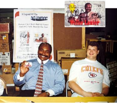 Willie Lanier signed 1995 $10 Pre-Paid Phone Card HOF 86 (Expired)- COA (Kansas City Chiefs Chiefs)