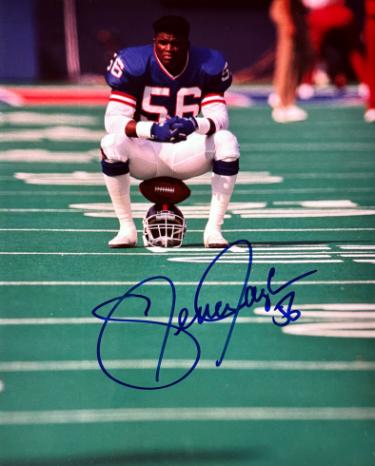 Lawrence Taylor signed New York Giants 8x10 Photo #56 minor dings- NFL Alumni, Inc. LOA (HOF)