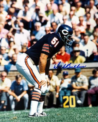 Dick Butkus signed Chicago Bears 8x10 Photo minor dings- NFL Alumni LOA (HOF)
