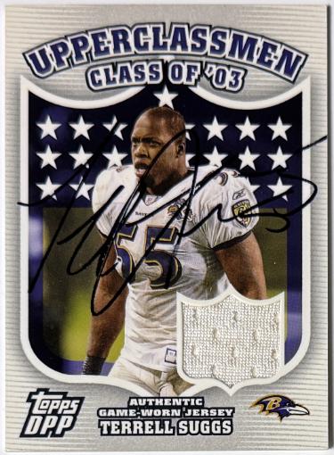 Terrell Suggs signed 2006 Topps DPP Upperclassmen Relics On Card Auto #UC-TS- COA (Baltimore Ravens)