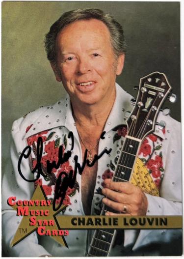 Charlie Louvin signed 1992 Country Music Star On Card Auto #34- COA