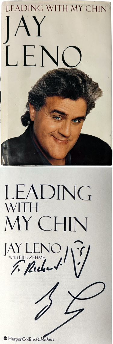 Jay Leno signed "Leading with My Chin" 1996 1st HCDJ Book Minor Wear COA