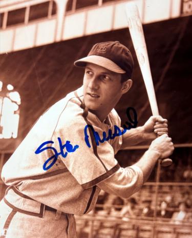 Stan Musial signed St. Louis Cardinals Sepia 8x10 Photo minor dings - COA (HOF)