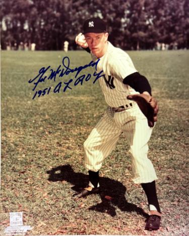 Gil McDougald signed New York Yankees MLB 8x10 Photo 1951 AL ROY minor dings-COA