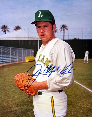 Jim "Catfish" Hunter signed Oakland A's 8x10 Photo imperfect- COA (HOF/5X WSC)
