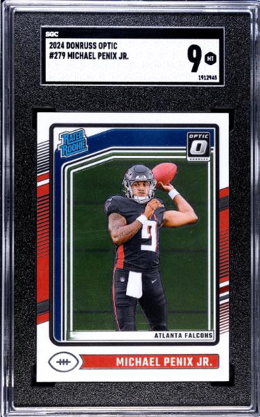 Michael Penix Jr. 2024 Donruss Optic Rated Rookie Card (RC) #279- SGC Graded 9 MT (Atlanta Falcons)