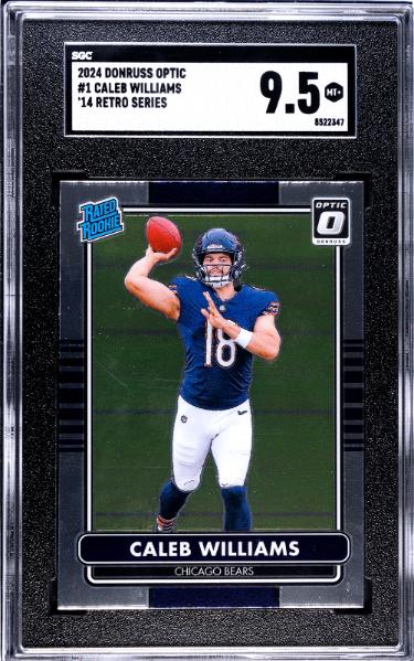Caleb Williams 2024 Donruss Optic Retro Series Rookie Card #1-SGC Graded 9.5 MT+ (Chicago Bears)
