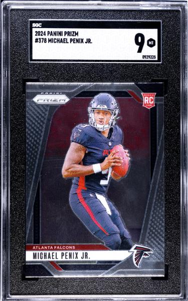 Michael Penix Jr 2024 Panini Prizm Rookie Card (RC) #378- SGC Graded 9 Mint (Atlanta Falcons)