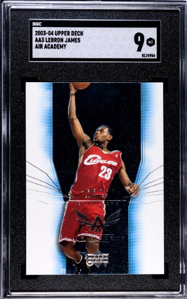 LeBron James 2003-04 Upper Deck Air Academy Rookie Card (RC) #AA3- SGC Graded 9 Mint (Cleveland Cavaliers)
