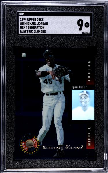 Michael Jordan 1994 Upper Deck Next Generation Electric Diamond #8- SGC Graded 9 MT (Chicago White Sox)