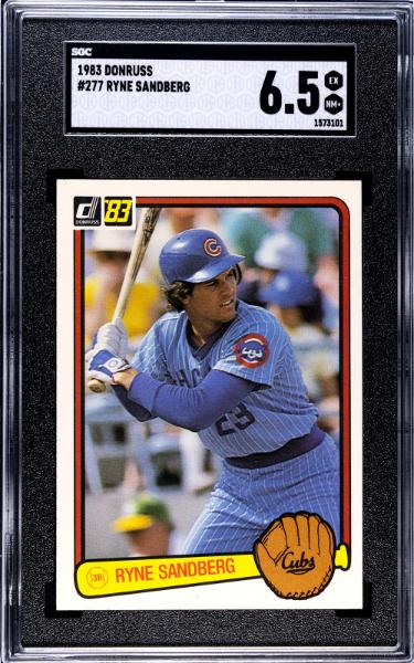 Ryne Sandberg 1983 Donruss Rookie Card (RC) #277- SGC Graded 6.5 EX-MT+ (Chicago Cubs/HOF)