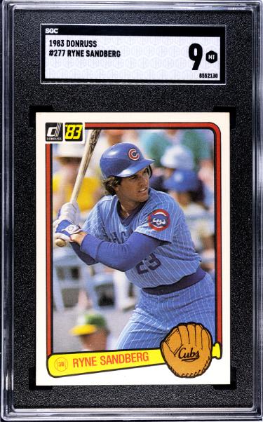 Ryne Sandberg 1983 Donruss Rookie Card (RC) #277- SGC Graded 9 MT (Chicago Cubs/HOF)