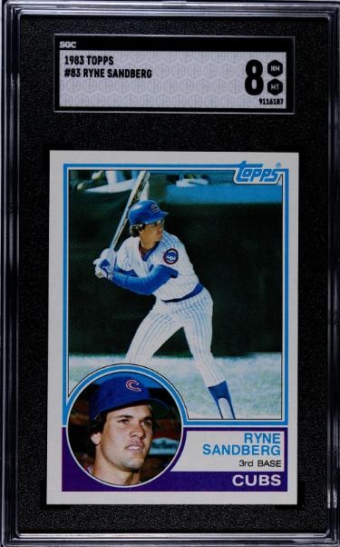 Ryne Sandberg 1983 Topps Rookie Card (RC) #83- SGC Graded 8 NM-MT (Chicago Cubs/HOF)