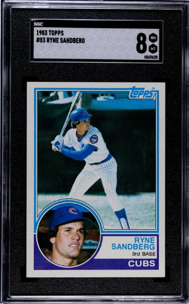 Ryne Sandberg 1983 Topps Rookie Card (RC) #83- SGC Graded 8 NM-MT (Chicago Cubs/HOF)